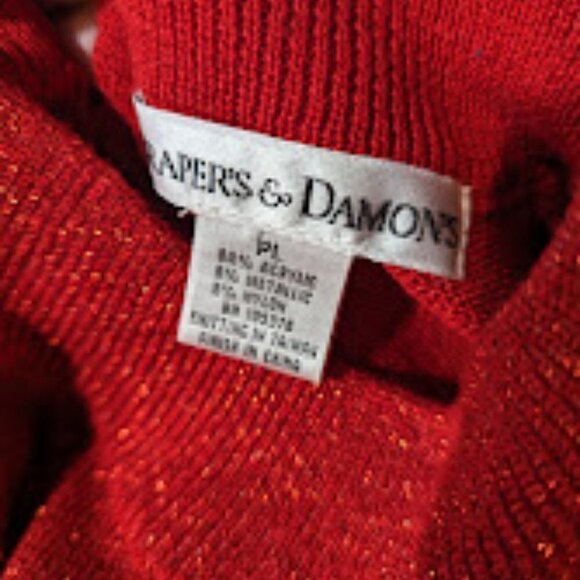 Vintage Sparkly Mock Neck Sweater Women size  PL - Picture 4 of 6